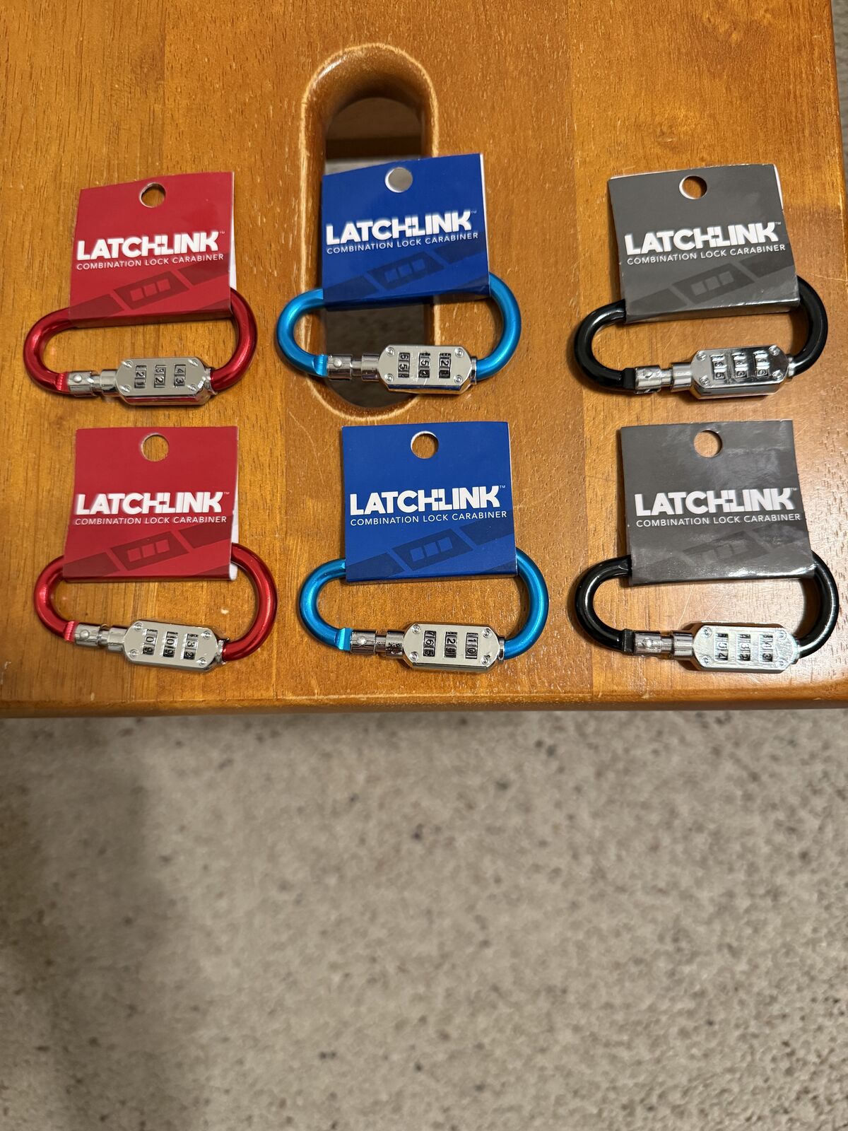 5 Brand New Combination Lock Carabiners