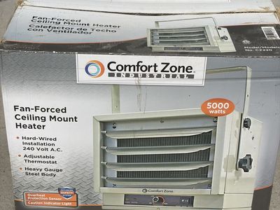 Comfort Zone Fan-Forced ceiling mount heater.