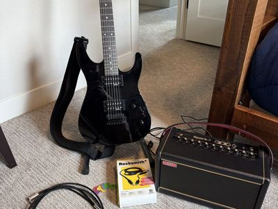 Jackson JS11 Dinky Electric Guitar Black w/ Positive Grid Spark Amp & Rocksmith+