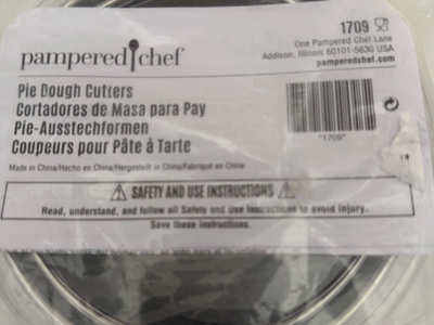 Pampered Chef Pie Dough Cutters 1709 Baking Tool Set