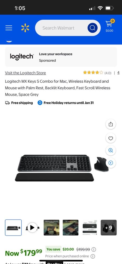 Logitech MX Keys S Combo Wireless Keyboard & Mouse