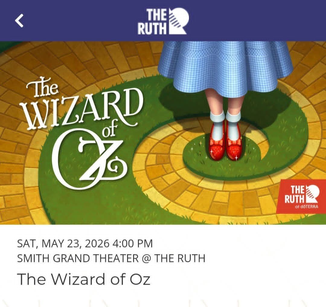 2 tickets to wizard of Oz @ hale theater plesant grove Sat may 23rd 4pm