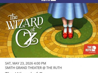 2 tickets to wizard of Oz @ hale theater plesant grove Sat may 23rd 4pm
