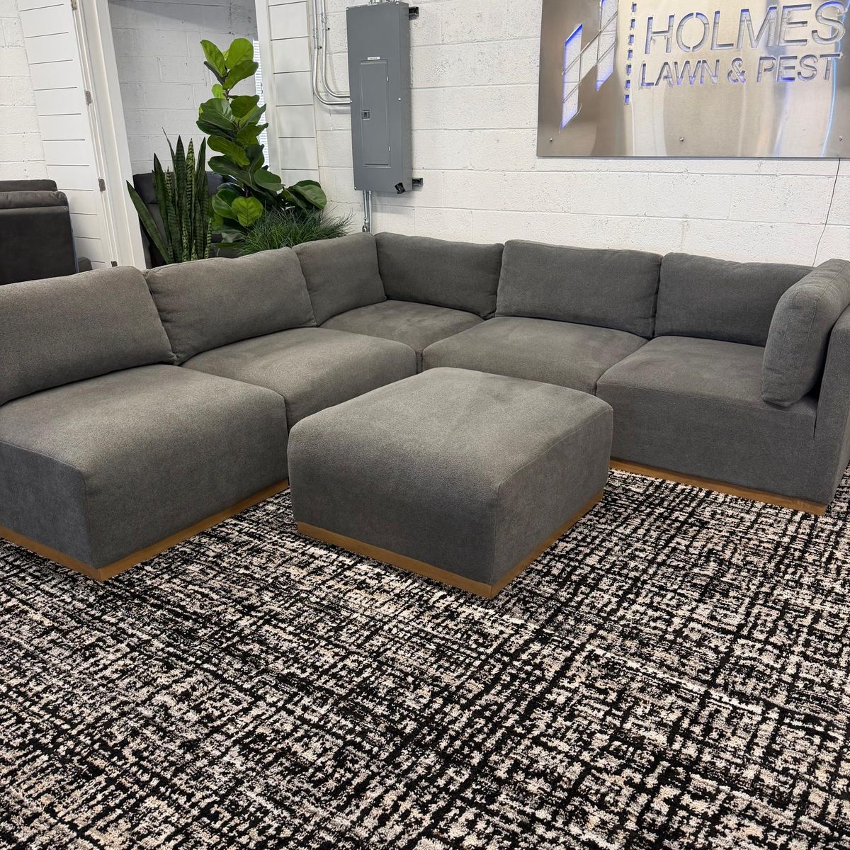 COSTCO HENREDON MURPHY 6-PIECE FABRIC MODULAR SECTIONAL, GRAY!!