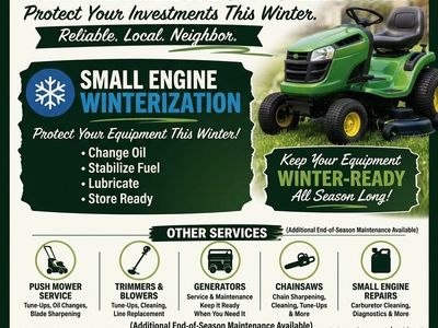 Small engine winterization packages - FREE local pick up and delivery