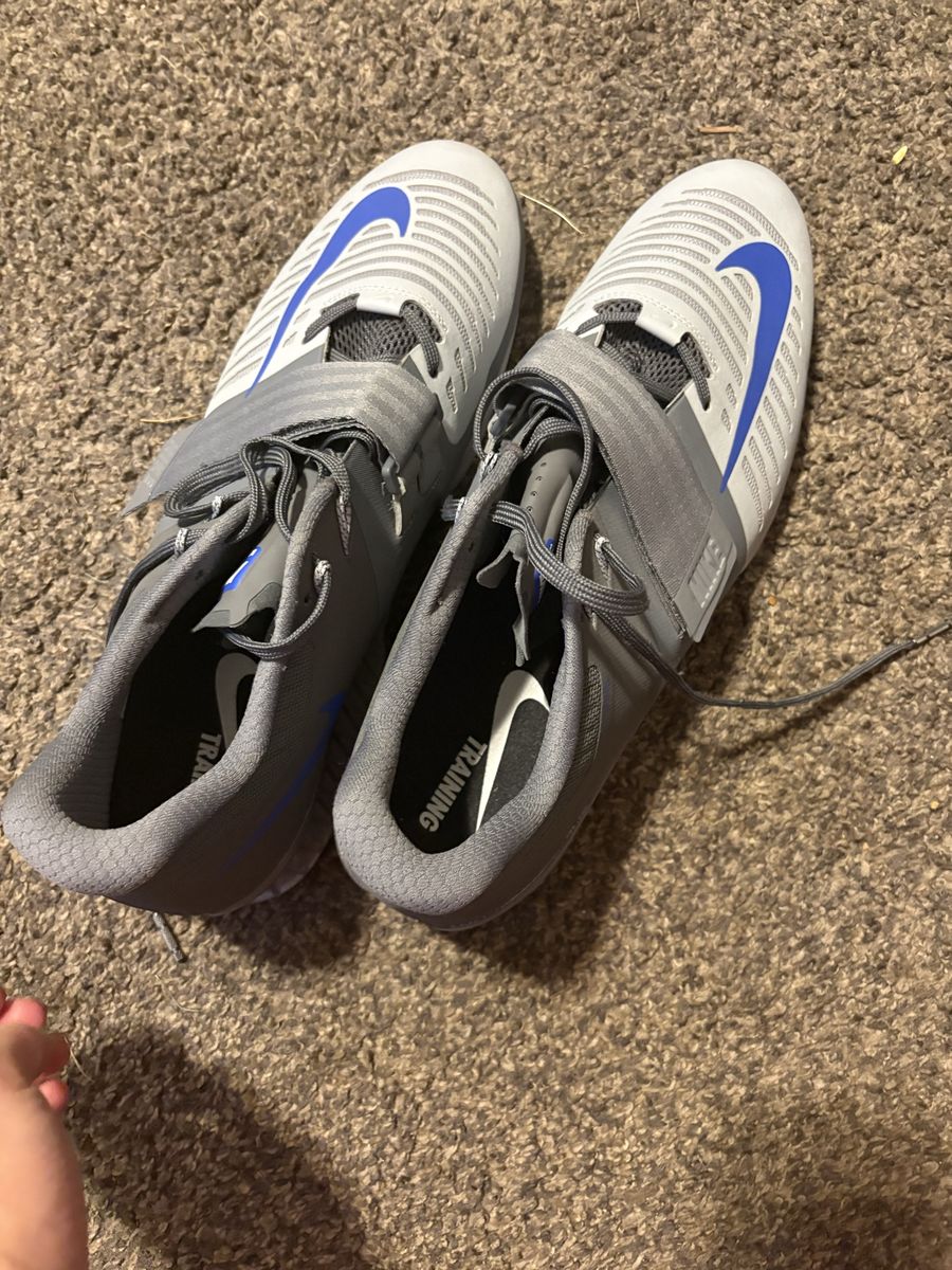 Nike Romaleos 2 Weightlifting Shoes Men's Size 15 Grey/Blue Training Sneakers