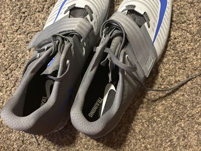 Nike Romaleos 2 Weightlifting Shoes Men's Size 15 Grey/Blue Training Sneakers