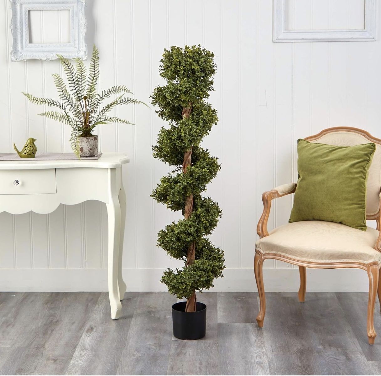 Nearly Natural 5ft. Artificial Boxwood Spiral Topiary Tree