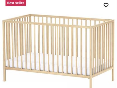 IKEA SNIGLAR Beech Baby Crib 27 1/2 x 52