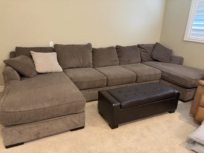 Large Brown/Gray Sectional