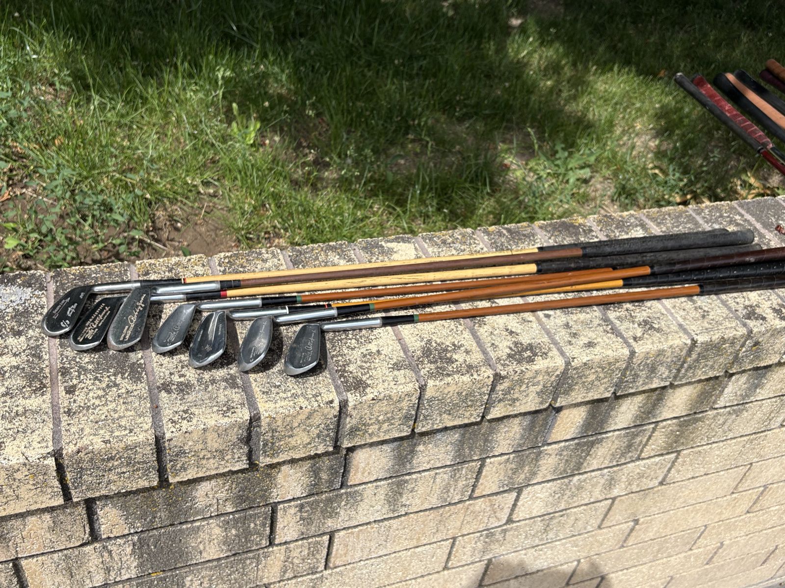Antique golf clubs.  Great decorations. Many with wood shaft look (early 1940’s)
