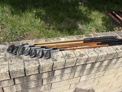 Antique golf clubs. Great decorations. Many with wood shaft look (early 1940’s)