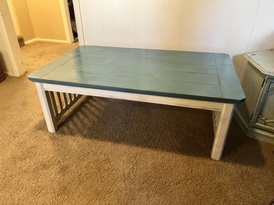 Farmhouse Style Turquoise Coffee Table