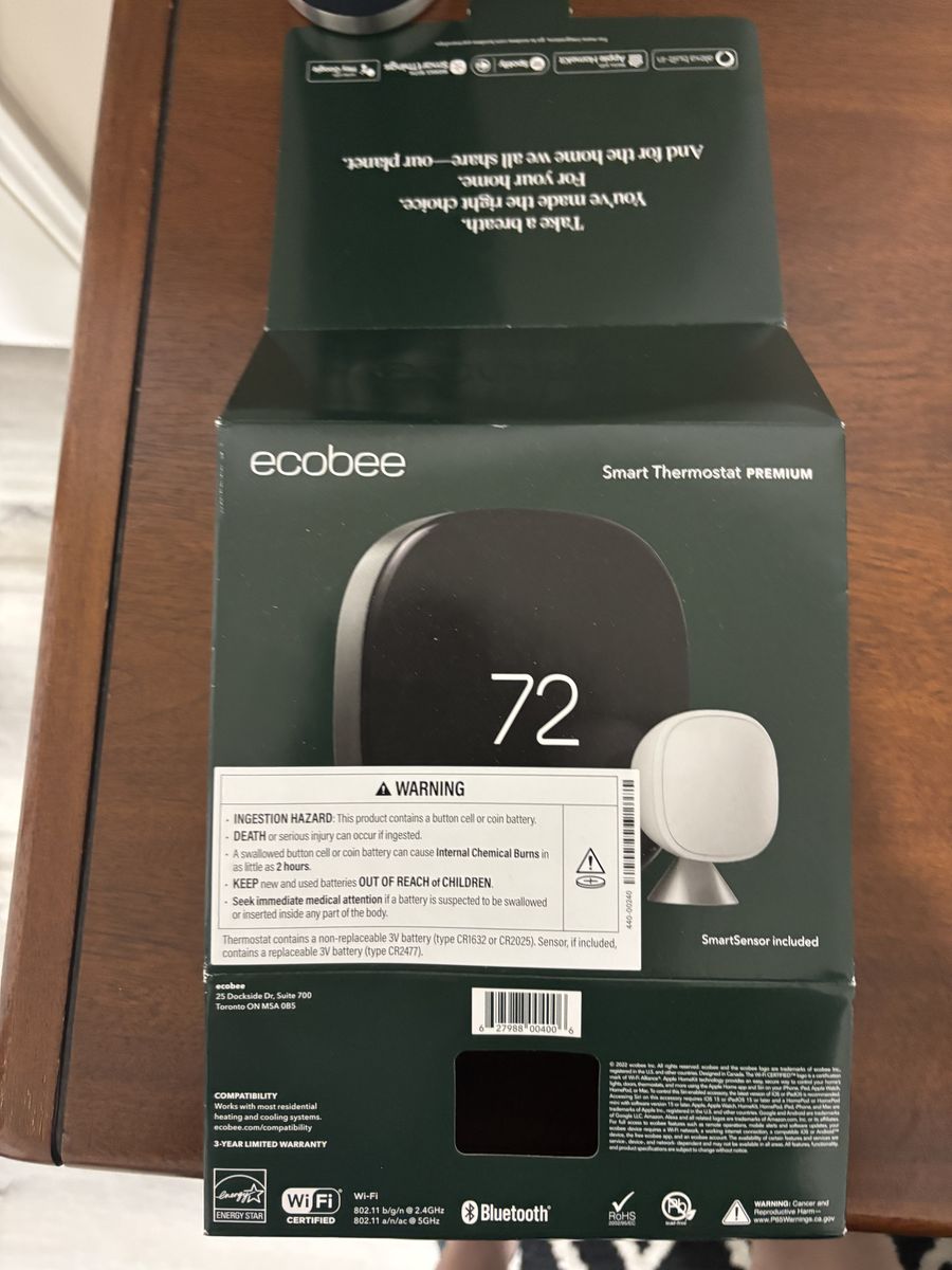 ecobee Smart Thermostat Premium (SmartSensor Included) – Like New