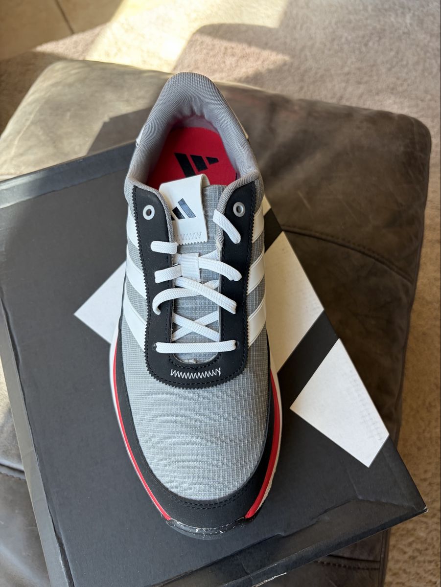 Adidas Men's Athletic Golf Shoes Grey Black Red
