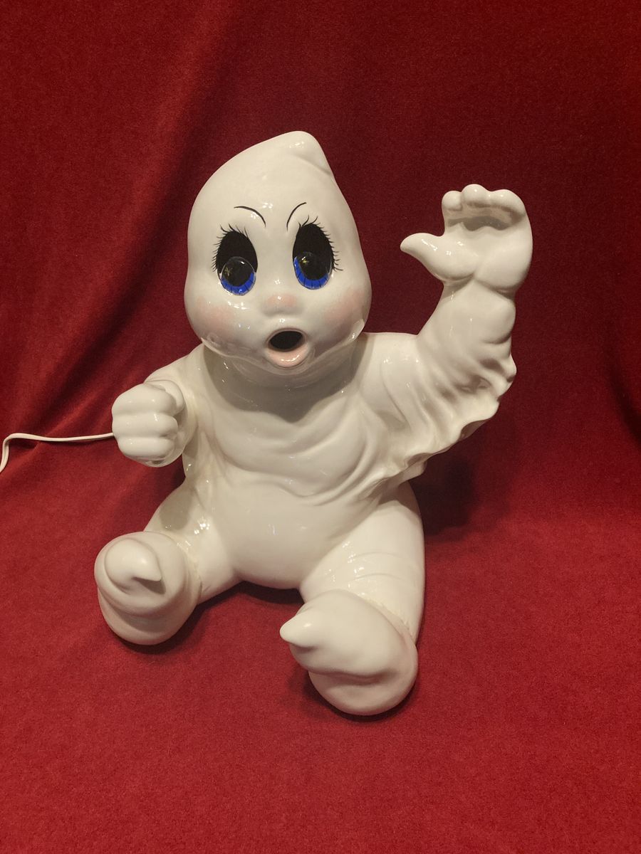 Vintage Lighted Ceramic Baby Casper Ghost Holland Mold Halloween