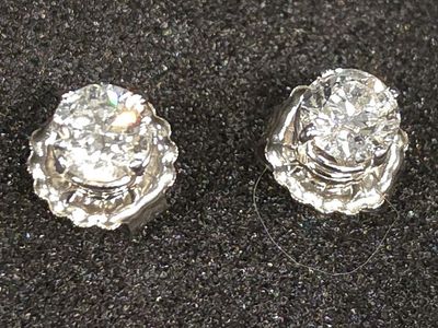 GIA CERTIFIED 2.00ctw Diamond Stud Earrings (D Color, 14K White Gold)