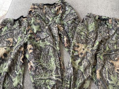 3 pair of men’s camo pants in excellent condition. One Size Medium, and Two size Large.