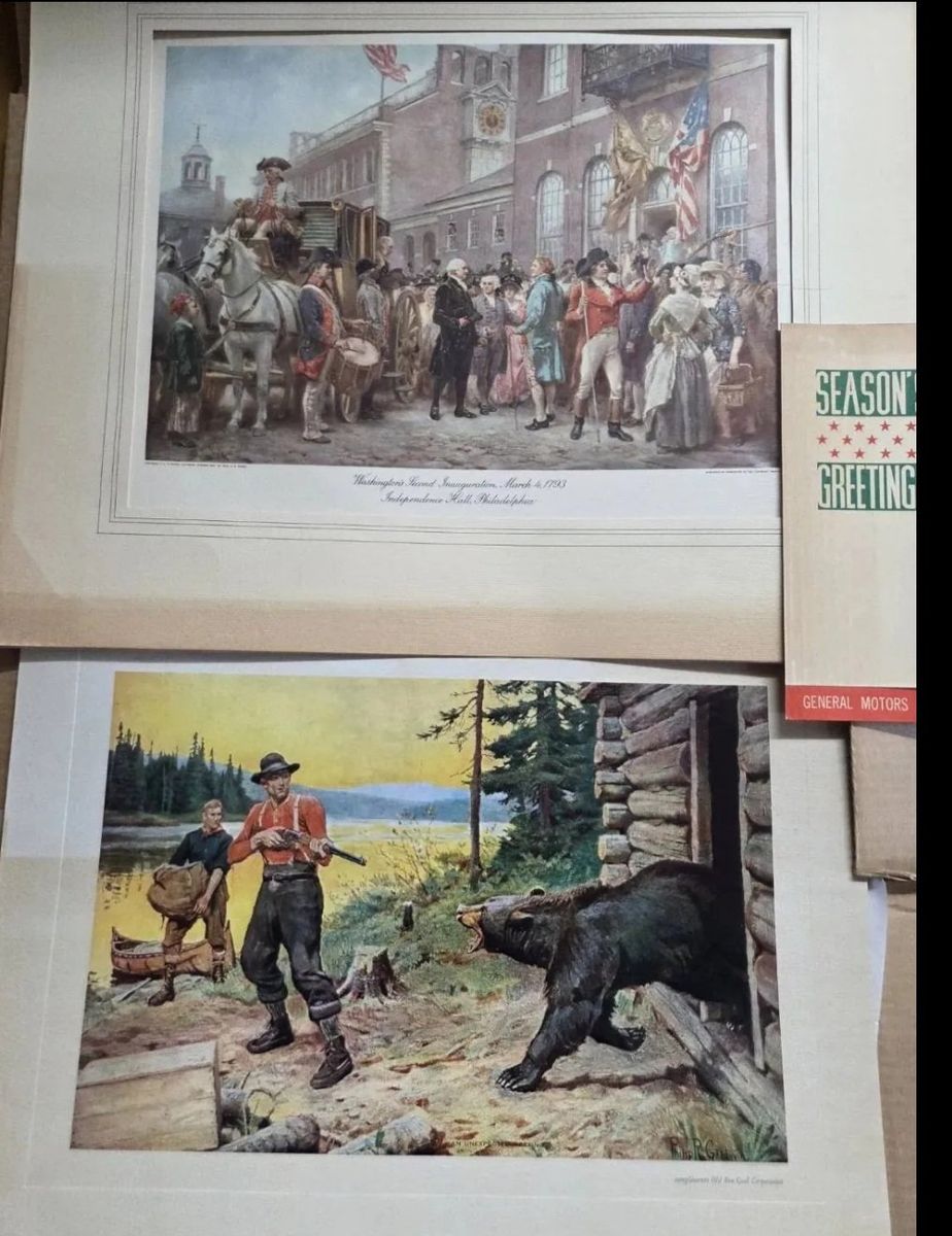 Vintage General Motors Acceptance Corp Advertising Art Prints Lot