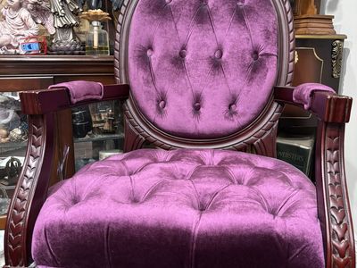 REDUCED! GORGEOUS Royal PURPLE VELVET "Queen's Chair"