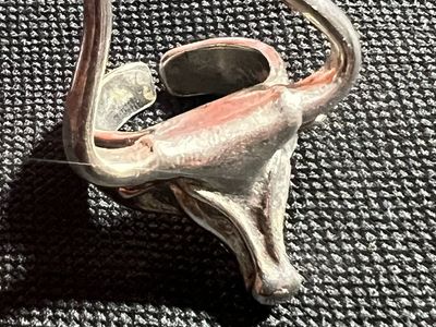 Unique Stainless Steel Bull Head Ring, Adjustable Band, Statement Piece