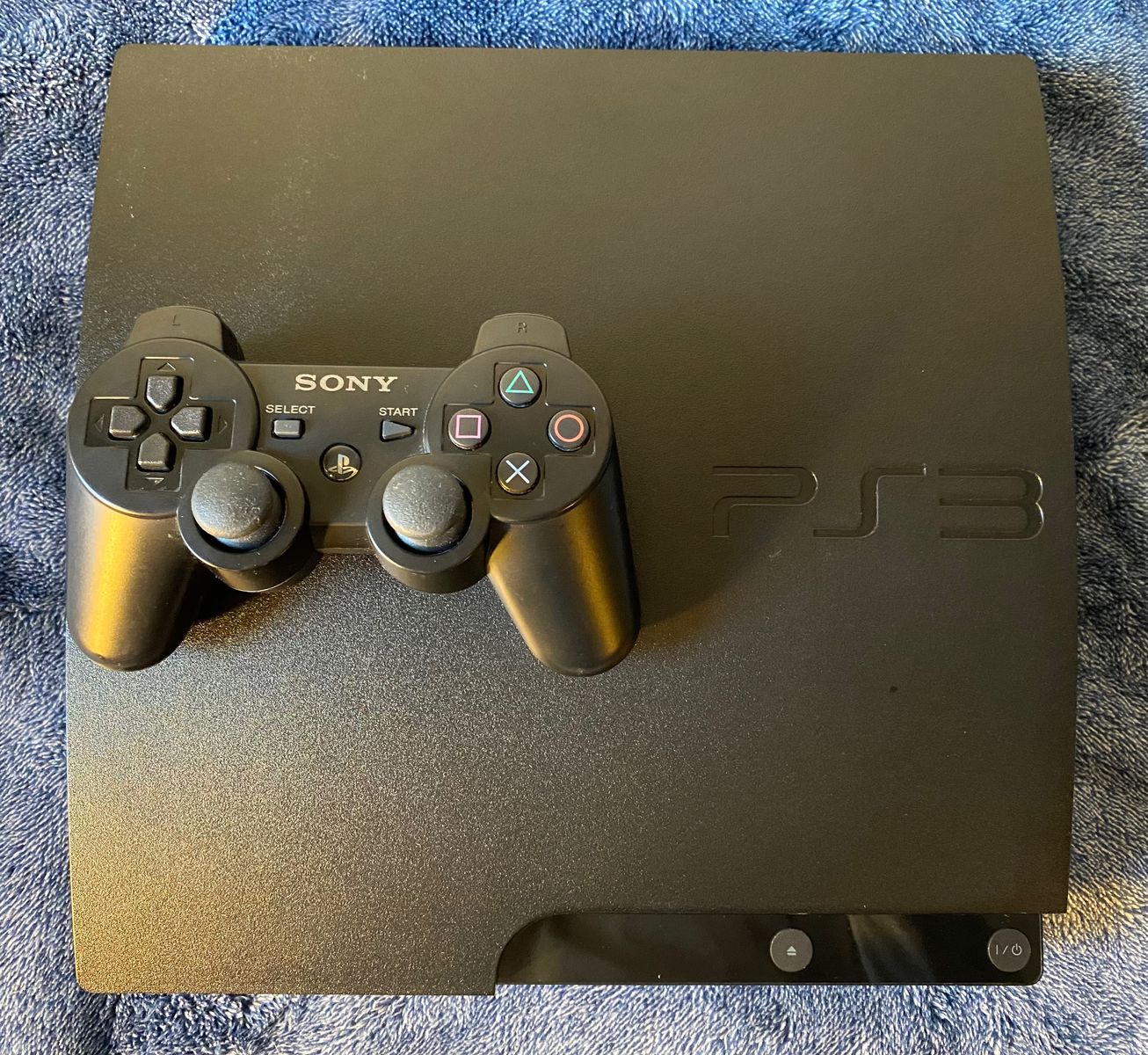 Sony PlayStation 3 PS3 Slim Console System with Two Controllers - Black