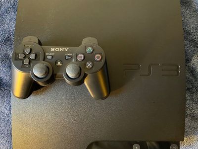 Sony PlayStation 3 PS3 Slim Console System with Two Controllers - Black