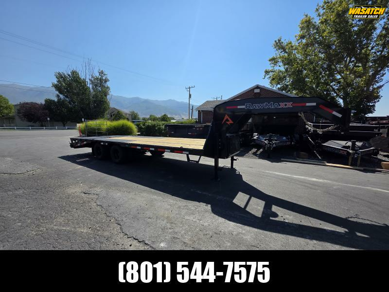 2026 RawMaxx NEW FDXD - 24' 24K Tandem 10PLY Duals - WHD Gooseneck - Equipment / Flatdeck / Flatbed Trailer