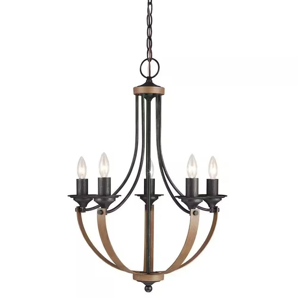 CORBEILLE 5-Light Weathered Gray Chandelier