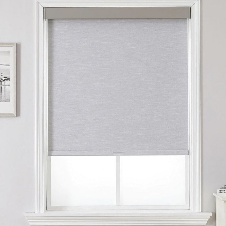 34 Inch X 75 Inch Blackout Roller Shade-White-New