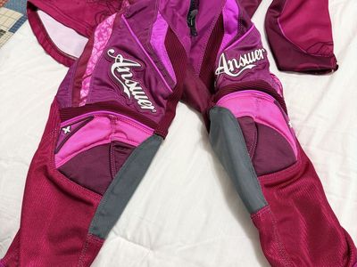 Answer Racing Girls MX Pants and Jersey Set Pink/Maroon Youth Size 16