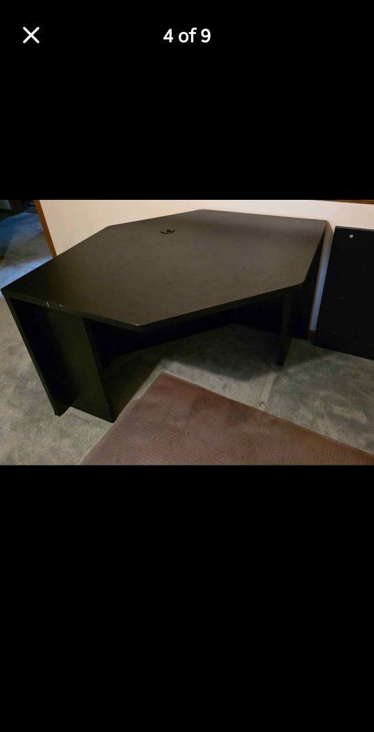 HON Black L-Shaped Modular Office Desk with Storage Drawers