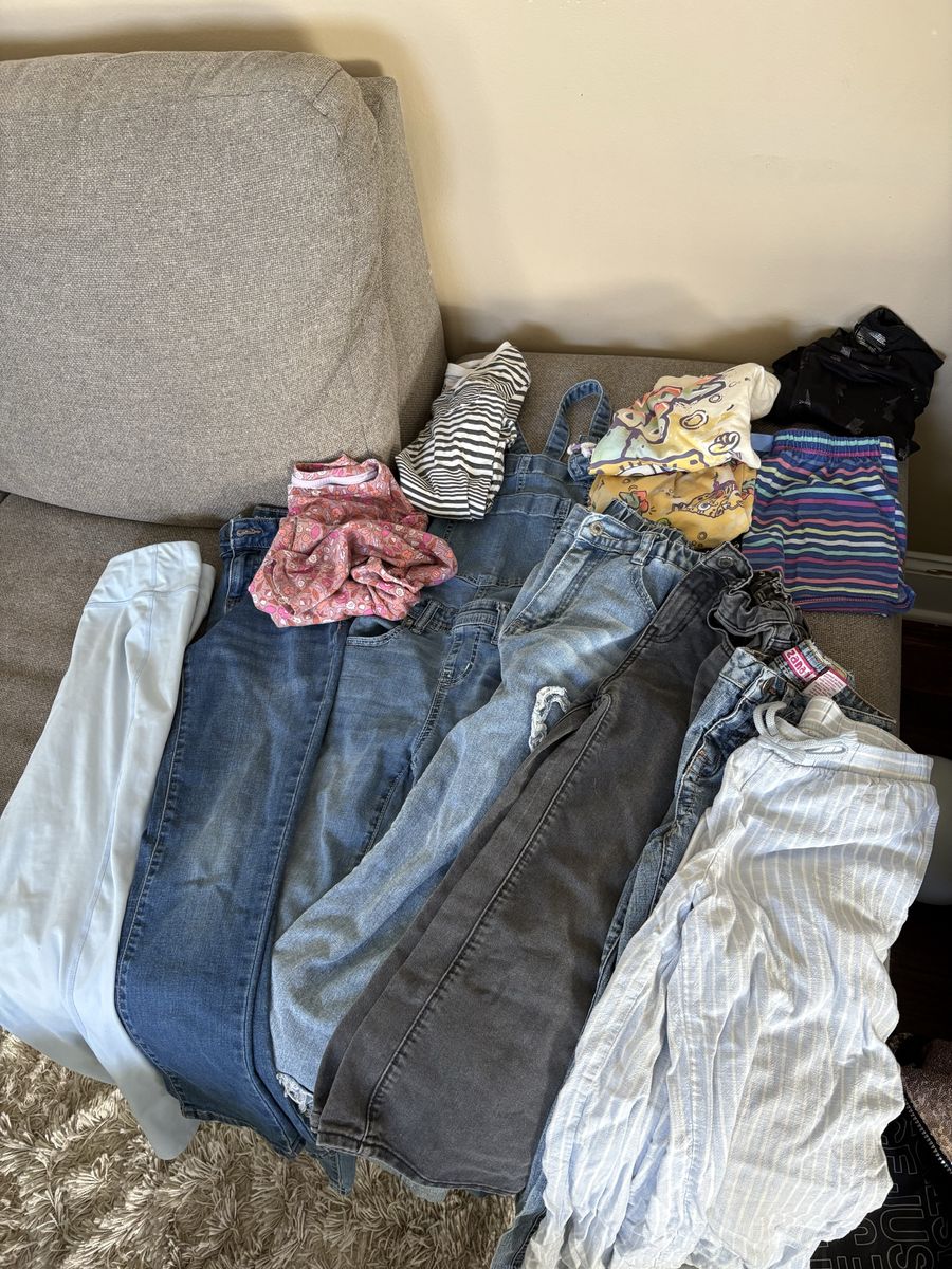 Assorted Girls Clothing Bundle Pants Jeans Tops Size 7/8 Used