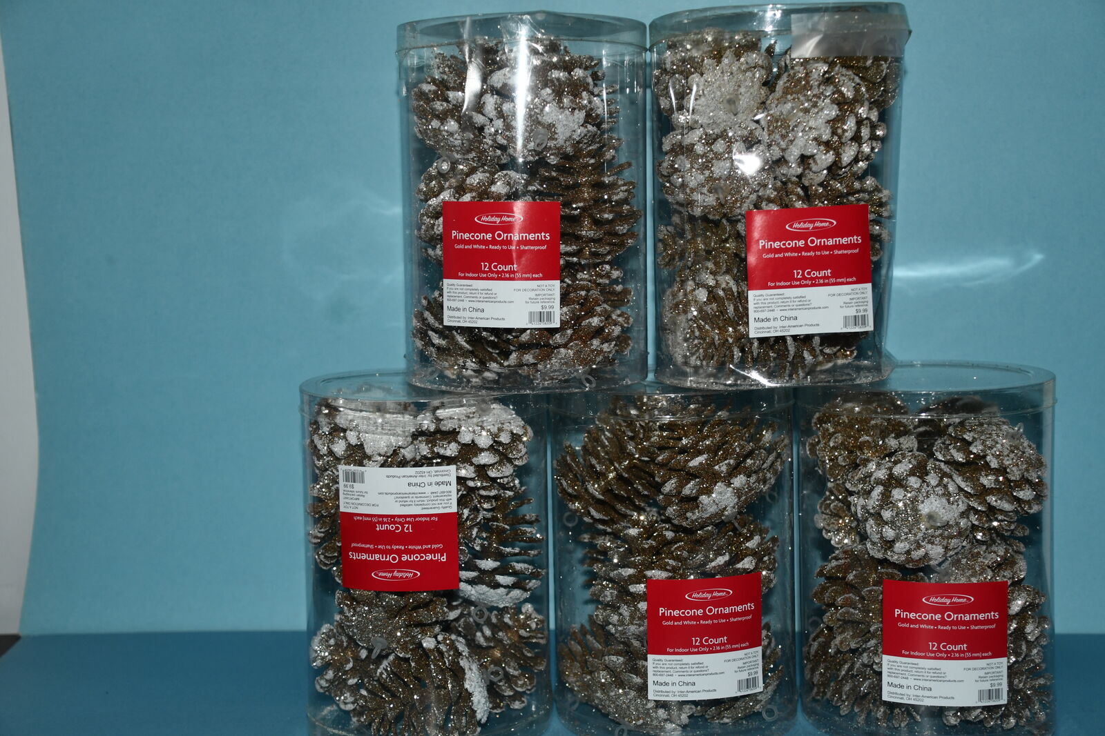 60 NIP PINECONE ORNAMENTS ~ SNOW & GLITTER ~ 2.5" in LENGTH ~ ALL FOR $10!