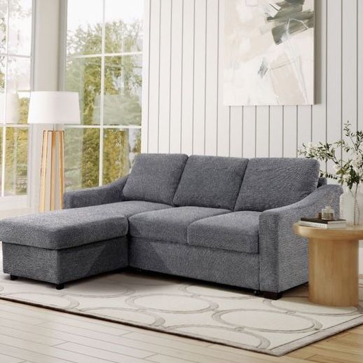 Coddle Aria Fabric Sleeper Sofa with Reversible Chaise and Storage, Gray Costco Retail $1,249