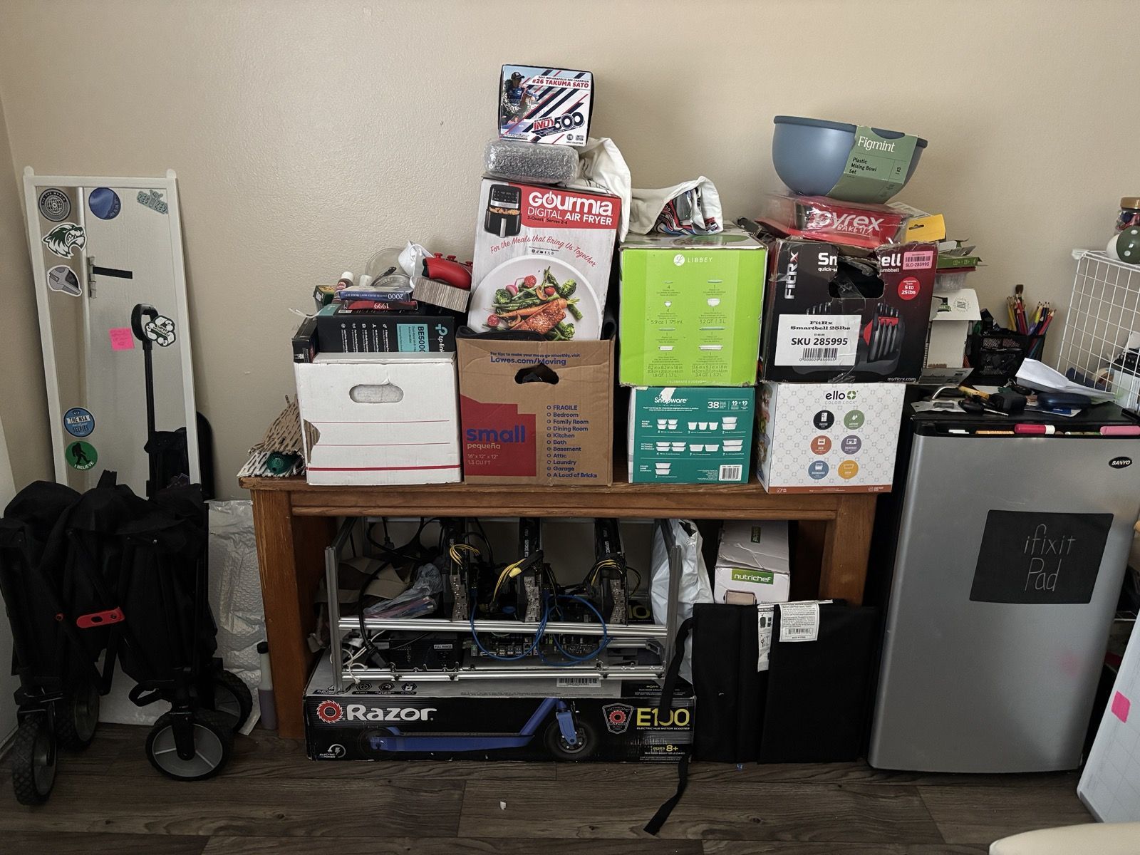 Evicted Storage Locker Bulk Lot - Air Fryer, Glassware, Scooter, & More
