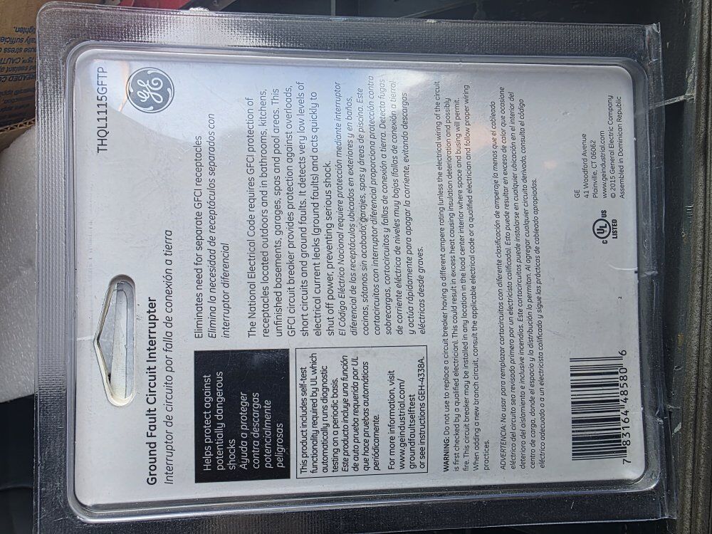 Electrical breaker 15AMP GCFI