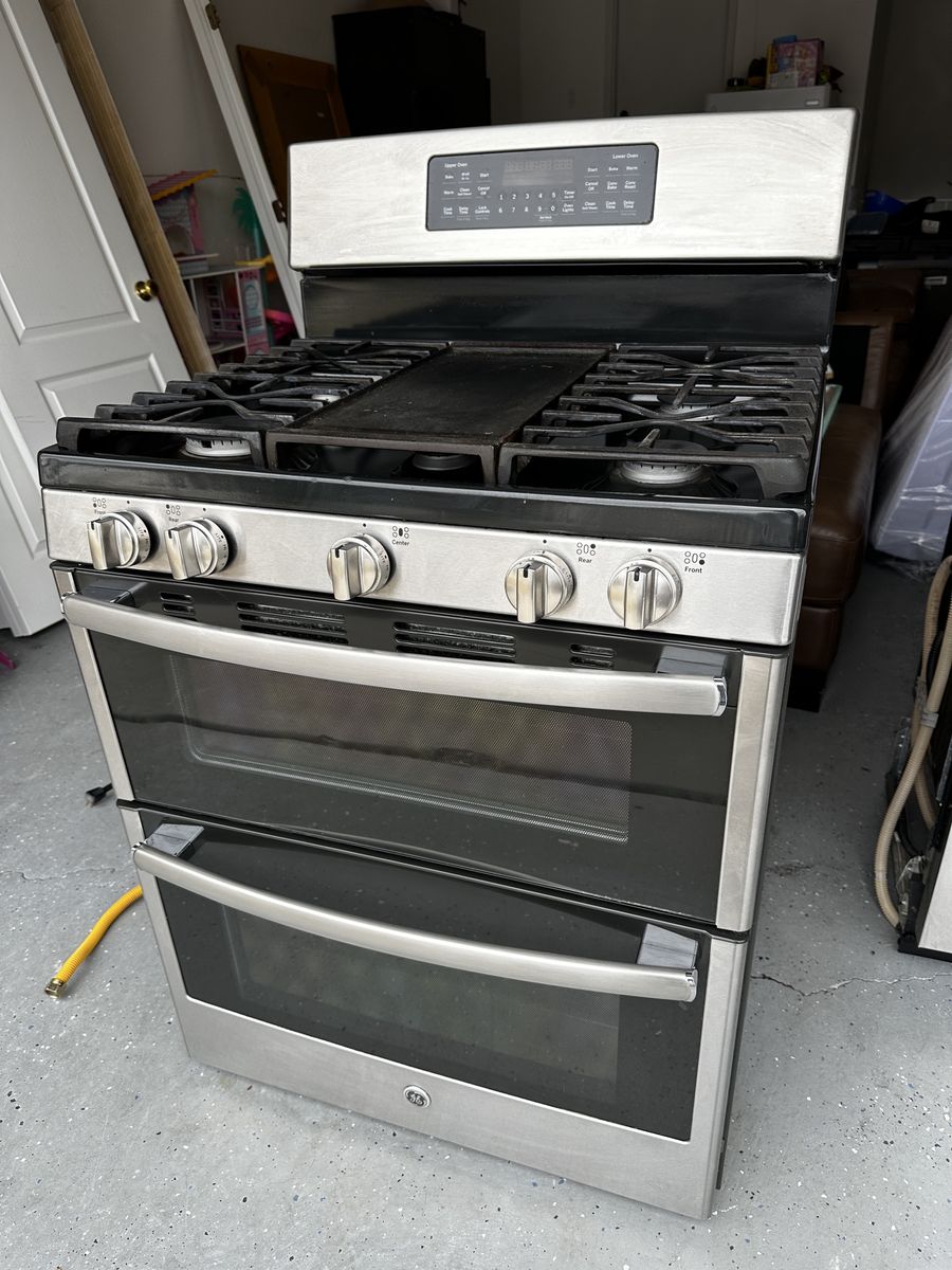 GE double oven and gas stove