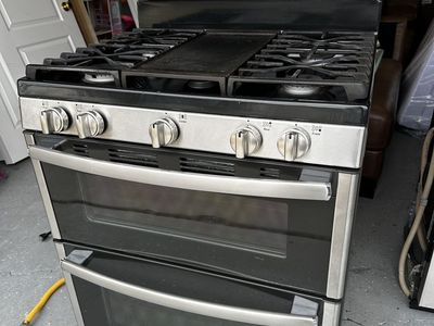GE double oven and gas stove