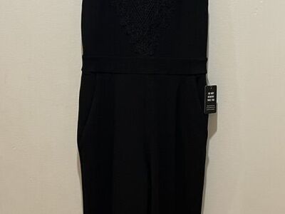NWT Express Black Halter Lace Up Jumpsuit XS