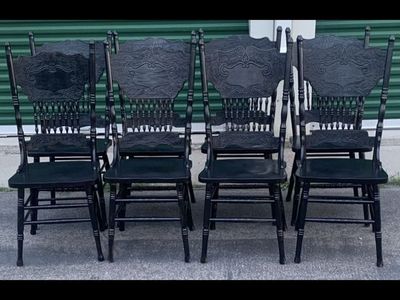 8 GORGEOUS BLACK VINTAGE CHAIRS