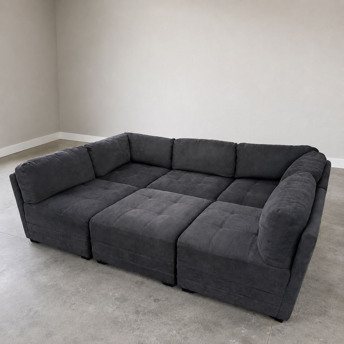 Costco Modular (Gray 6 Piece Sectional Couch) - Delivery Available