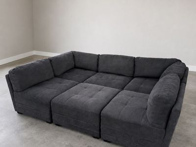 Costco Modular (Gray 6 Piece Sectional Couch) - Delivery Available