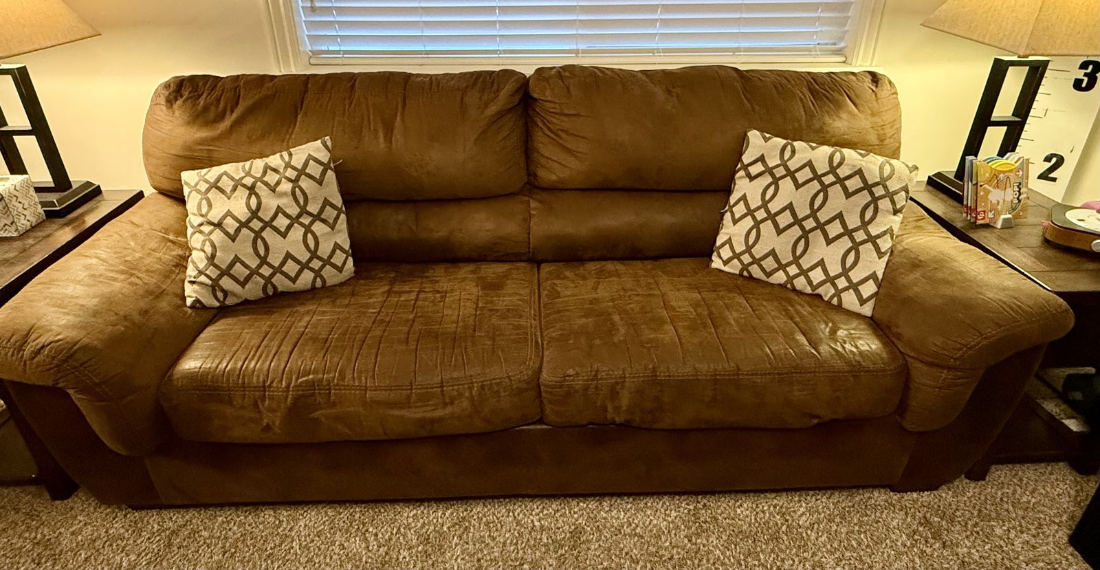 Chocolate Brown Microfiber Sofa, Loveseat, & Chair
