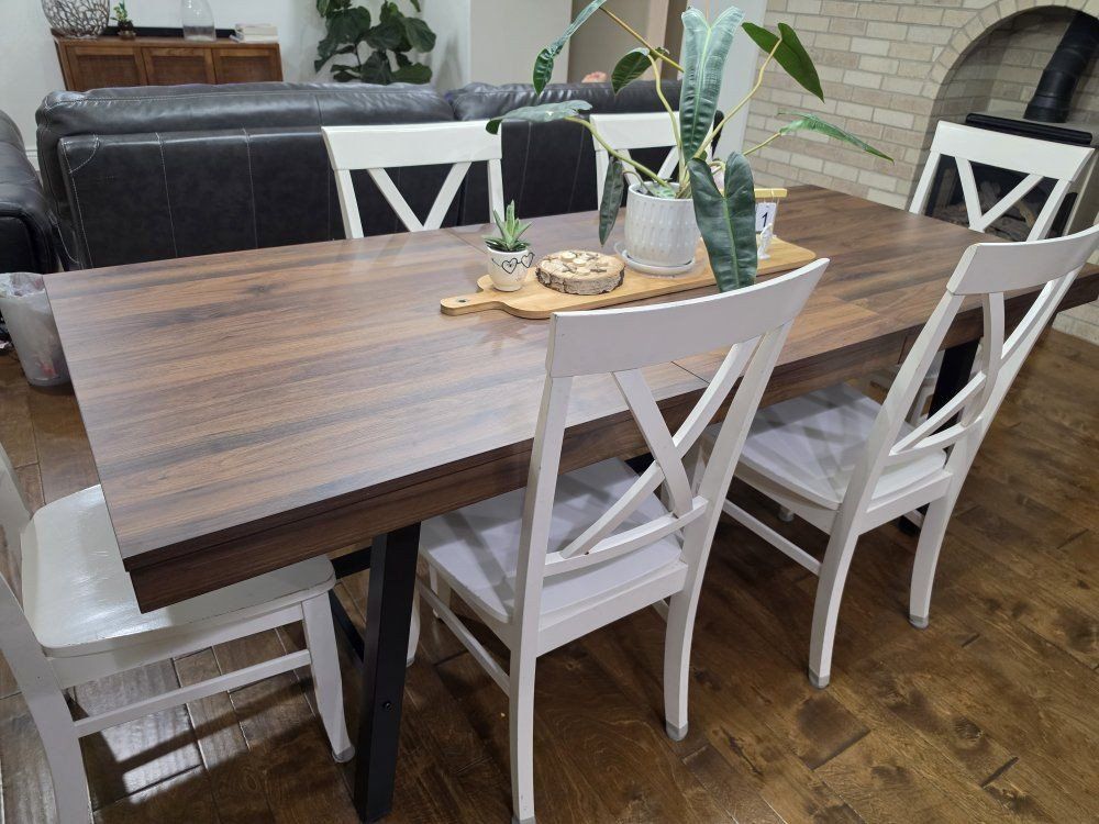 new! modern dark wood kitchen table/dining table