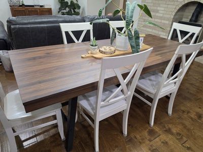 new! modern dark wood kitchen table/dining table