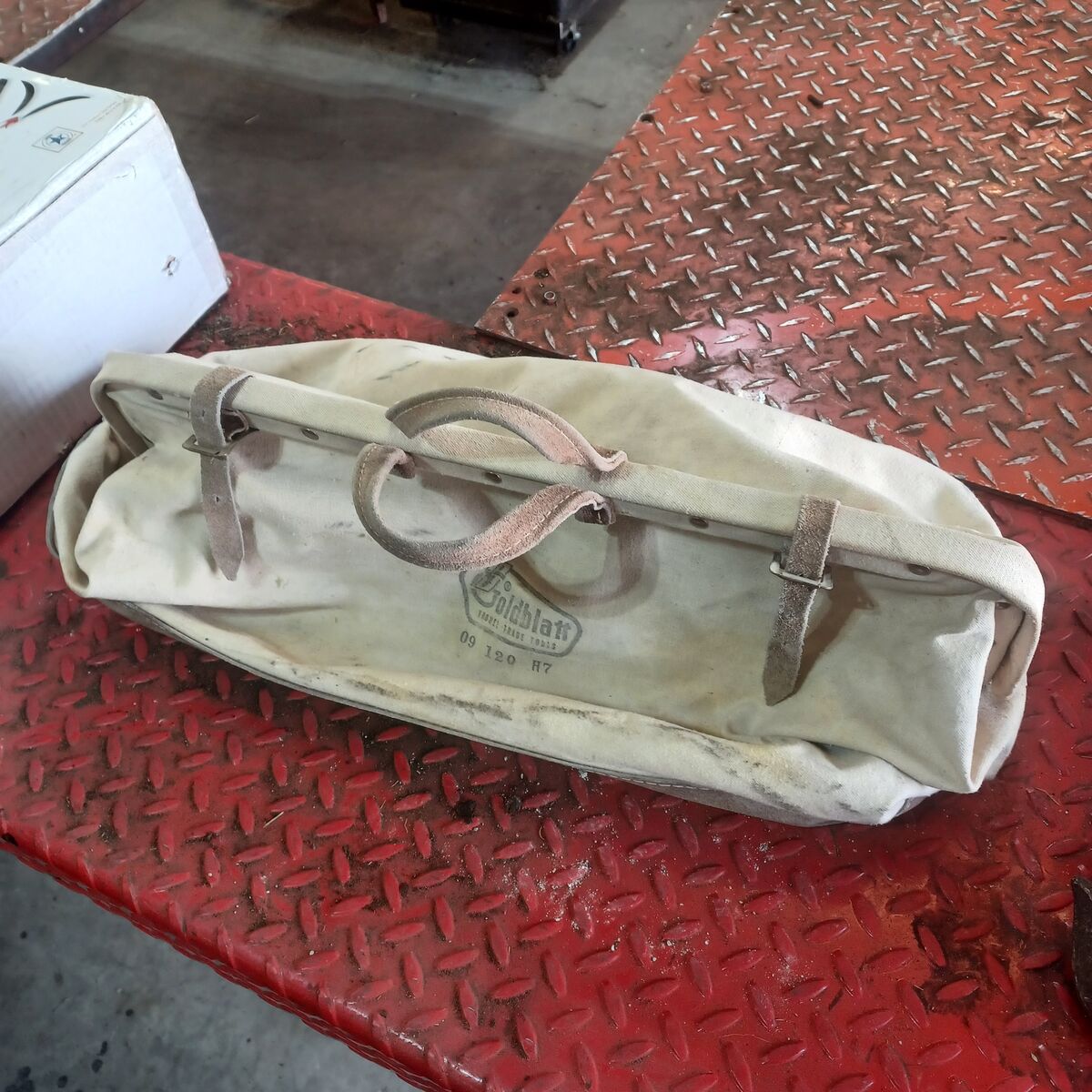 Canvas and leather toolbag