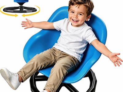NEW Spinning Chair for Kids,360° Swivel,Non-Slip Base Supports 220 lbs,Blue Ergonomic Backrest,Develops Balance & Coordination