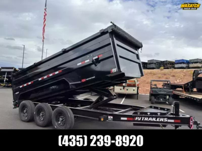 PJ Trailers 7X16 21K DM LOWPRO HIGH SIDE Dump Trailer