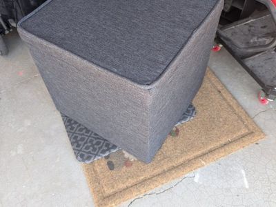 Gray Fabric Storage Ottoman Cube with Removable Lid